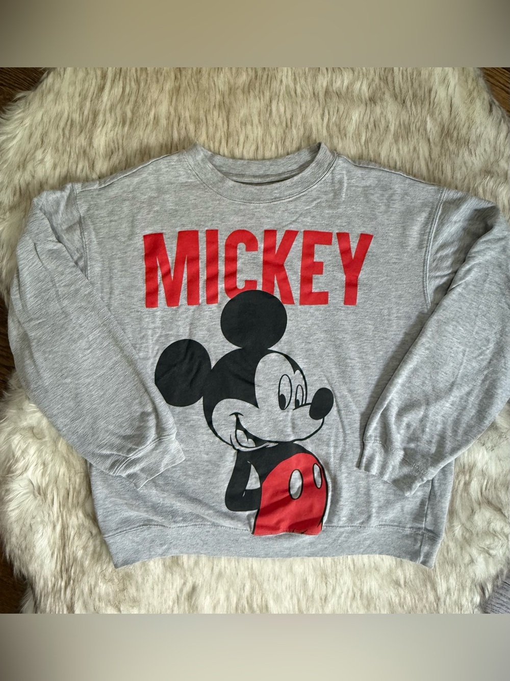 Disney Heather Gray Sweatshirt with Black Print